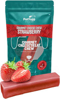 1 Large Strawberry Yak Cheese Himalayan Dog Chews - Rich Protein & Low Fat Strawberry Yak Chews for Dogs - Gluten-Free & Lactose-Free Treats for Small, Medium & Large Dogs