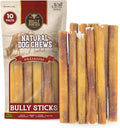 Bully Bunches Premium 6 Inch Standard Odor-Free Bully Sticks for Small to Medium Dogs & Puppies - Consistently Sized, Long Lasting Chews for Oral Care - All Natural, 100% Beef Dog Treats (10 Pk)