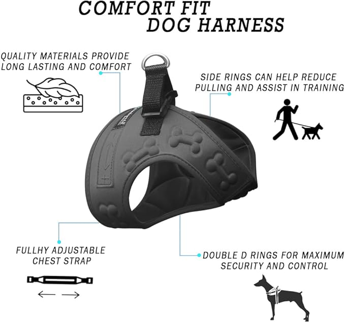 Comfort Fit Dog Harness – Adjustable No-Pull Vest for Small, Medium & Large Dogs – Soft Padded Step-in Design for Easy Control – Ideal for Walking, Running & Training – All-Weather Premium Dog Vest
