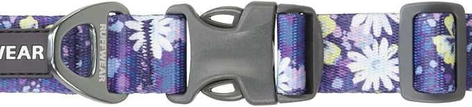 Ruffwear, Front Range Dog Collar, Adjustable Tubelok Webbing, Lightweight, Side Release Buckle, Aluminum V-Ring, Durable for Everyday Use, Wildflower, 14"-20"