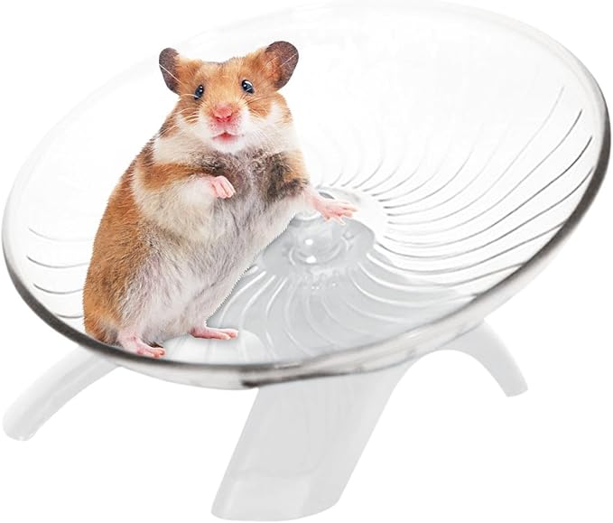 Silent Hamster Wheel,Small Pets Exercise Wheel Hermit Crab Spinner Exercise Running Wheels for Gerbil Ferret Chinchilla and Dwarf Hamster(5.12 inch,Color:White)