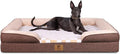 KSIIA Waterproof Dog Bed Orthopedic for XL Senior Dog Couch with Sides, Extra Thick Supportive Pet Bed Sofa with Soft Plush Cover and Non-Slip Bottom, 48 x 35 Inch, Brown