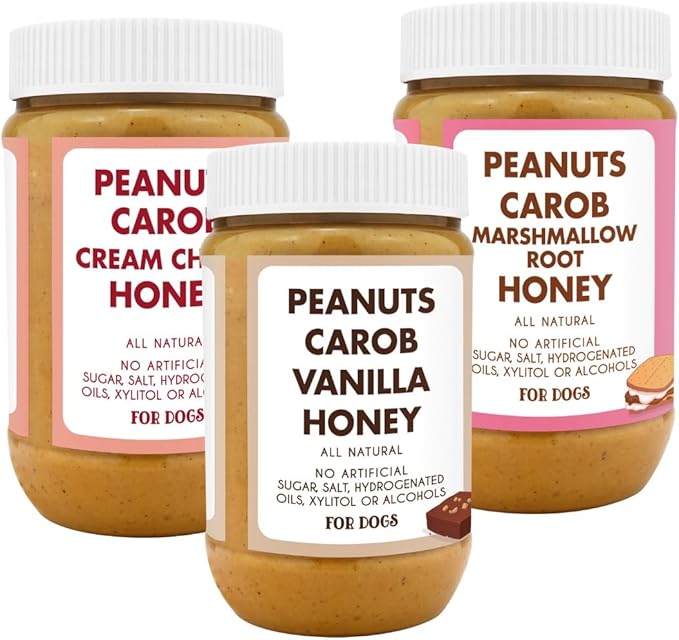 BUDDY BUDDER Red Velvet + Brownie Butter + Gimme S'Mores, 100% Natural Dog Peanut Butter, Healthy Dog Treat, Made in USA (Set of 3 / 17oz Jars)