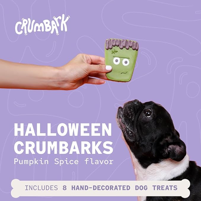 Monster Gift | Hand-Decorated Dog Cookies – 8 Pack in Gift Box | Extra Large Dog Treats 62g Cookie, Monster Biscuits, Vegan Snacks for Dogs, Gifts for Dogs