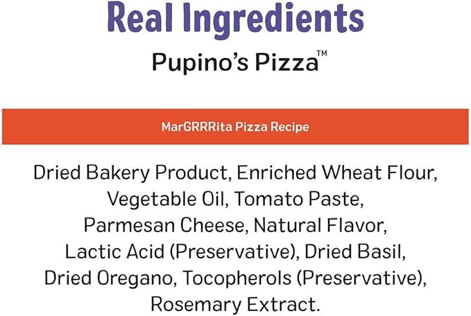 Three Dog Bakery Pupino’s Pizza Cookies for Dogs, Dog Treats with Real Ingredients, 16 oz