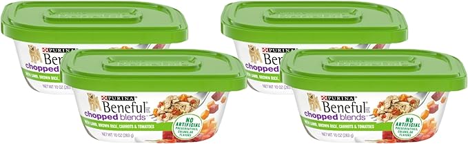 Beneful Purina Chopped Blends with Lamb Brown Rice Carrots Tomatoes Wet Dog Food,10 Oz (Pack of 4)