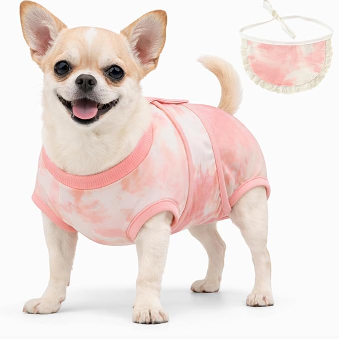 Dog Surgery Recovery Suit, E-Collar & Cone Alternative, Surgical Onesie for Dogs Cat Female Male After Spayed, Soft Body Suits Post Spay Neuter, Pet Anti Licking Abdominal Wounds Neutered Onesies, Xs