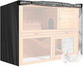J&C Heavy Duty Double 420D Decker Rabbit Hutch Cover Windproof Rectangular Outdoor Bunny Cage Cover for Guinea Pig Cage Waterproof (48x20x41 in)
