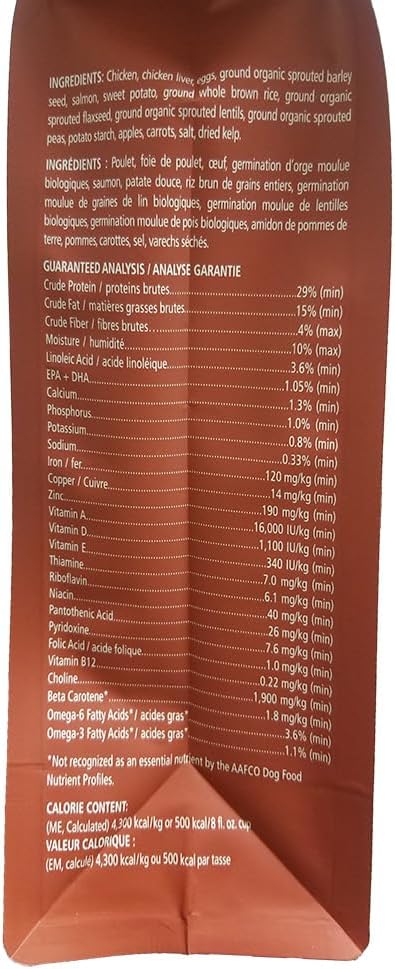 CARNA4 Air Dried Dog Food, Chicken Recipe, Quick Baked Whole Food Nutrition with Sprouted Seeds, Natural Probiotics & Enzymes, No Synthetics - 13 Pound