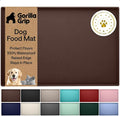 GORILLA GRIP 100% Waterproof Raised Edge BPA Free Silicone Pet Feeding Mat, Dog Cat Food Mats Contain Spills Protects Floors, Placemats for Cats and Dogs Water Bowl, Pets Accessories 23x15 Brown