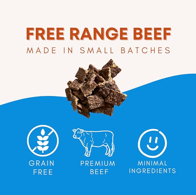 Back 40 Dogs Beef Bites - All Natural Premium Air Dried Dog Training Treats - Free Range Beef, Real Meat - High Protein Food Toppers & Dog Treat - Puppy Essentials, Made in USA - 16oz