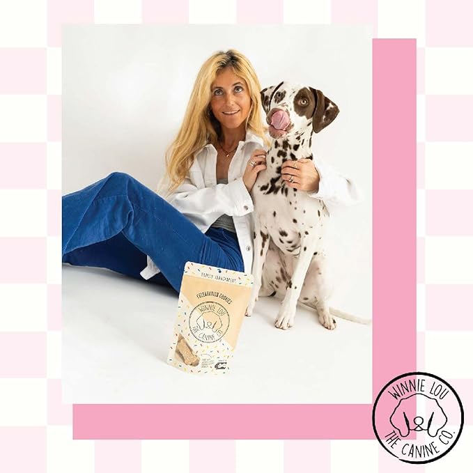 Winnie Lou Organic Dog Treats – Natural Dog Biscuits, USA Made, Organic Ingredients, Clean, Sensative Stomach, Small and Large Breed, High Protein, Hypoallergenic, Celebration Cookies (Pack of 2)