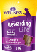 Wellness Rewarding Life Dog Treats, Training Treat, Grain Free, Soft Chicken & Venison (6 Ounce Bag)