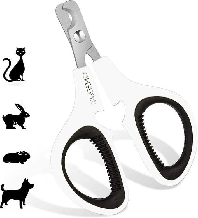 OneCut Pet Nail Clippers, Update Version Cat & Kitten Claw Nail Clippers for Trimming, Professional Pet Nail Clippers Best for a Cat, Puppy,Rabbit, Kitten & Small Dog,Sharp & Safe (Black)