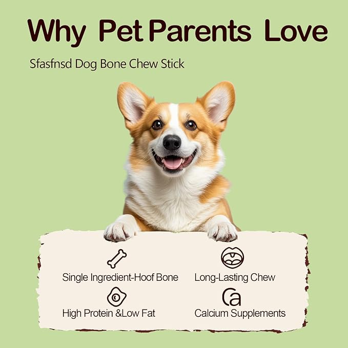 Air-Dried Cow Hooves Dog Treats, Long Lasting Natural Dog Chew Sticks for Aggressive& Heavy Chewers, Single Ingredient Beef Hooves Dental Chew Bone（7.04OZ