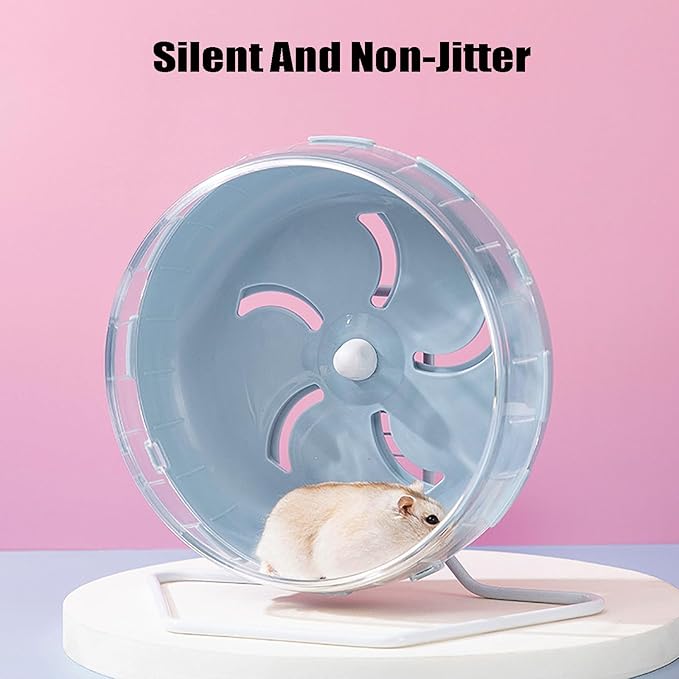 GKYZBB Hamster Wheel, 8.5 inch Silent Hamster Exercise Running Wheel with Stand,Pet Small Animals Exercise Running Toys,Adjustable Quiet Spinner for Guinea Pigs, Sugar Gliders, Gerbils (Blue, 8.5in)
