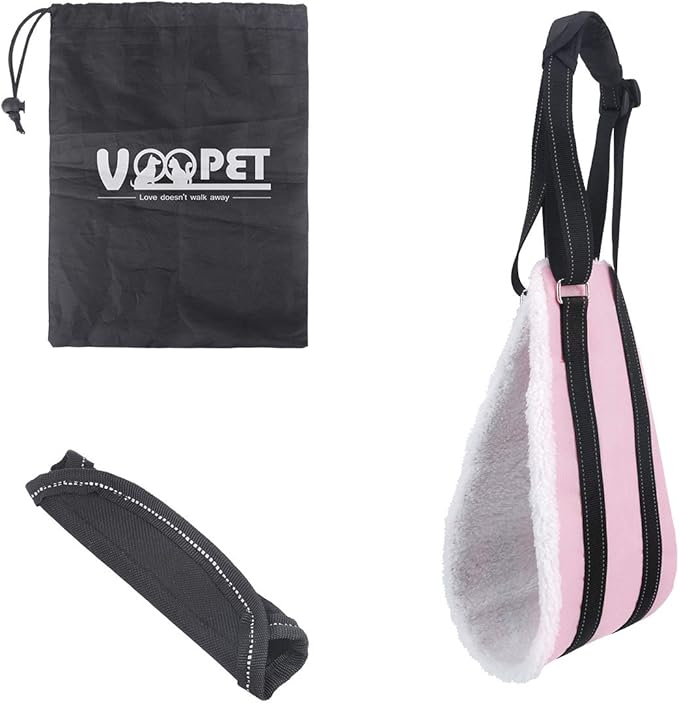 voopet Dog Sling, Help Lift Back Legs, Portable Hip Support Harness Assist Lift Dogs Rear for Canine Aid - Pet Lift Harness for Small Medium & Large Dogs Hind Leg Support Rehabilitation