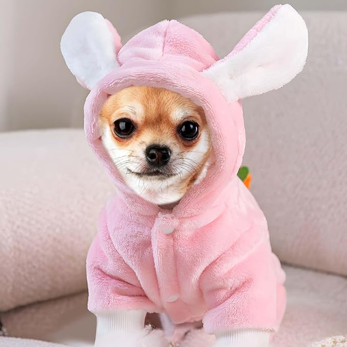 Easter Dog Bunny Costume Pet Costume Puppy Hoodies Dog Clothes Rabbit Ears Hat Outfit Halloween Party Supplies for Small Dogs Cats