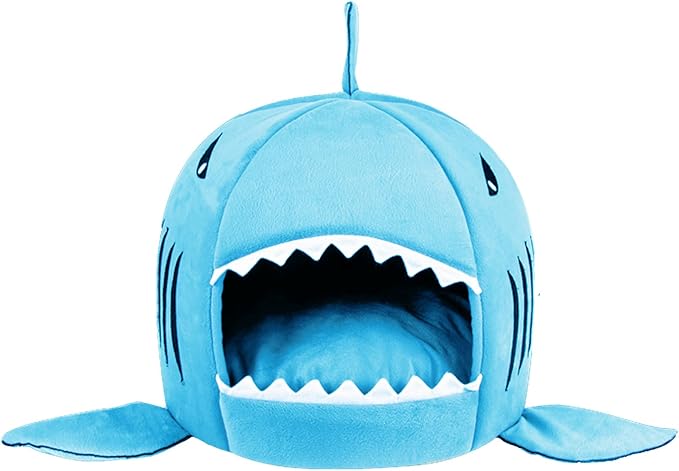 Hamiledyi Guinea Pig Bed Large Guinea Pig Hideout Washable Winter Warm Sleeping House Shark Nest for Dwarf Rabbit Bunny Chinchilla Ferret Rat