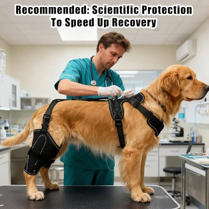 Vivifying Dog Hip & Leg Support Harness for Mobility Assistance, Adjustable Rear Leg Brace with Lift Handle for Injured or Senior Dogs, Joint Stabilizing Hind Leg Support for Walking, Recovery (XL)