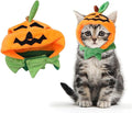 ALIBBON Cat & Dog Halloween Costume - Pumpkin Headdress & Cap Set for Puppy & Kitty Cosplay