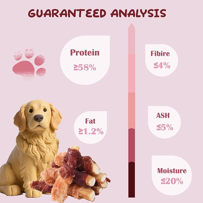 ASMPET Dog Treats Bones, Chicken & Duck Wrapped Beef Cartilage, Rawhide Free & Grain Free Dog Snacks