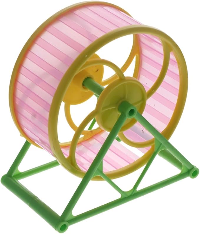 Hamster Exercise Wheel, Silent Running Wheel with Stand for Hamsters, Gerbils, Mice and Other Small Pets, Hamster Wheel Cage (Random Color, 1 PC), Dia 11cm/4.33in