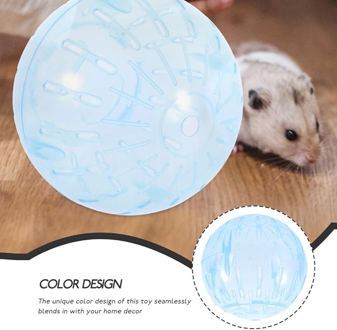 POPETPOP Hamster Running Ball Toy 4 Inch Transparent Exercise Sphere for Small Pets Gerbils Chinchillas Lightweight Portable Activity Ball