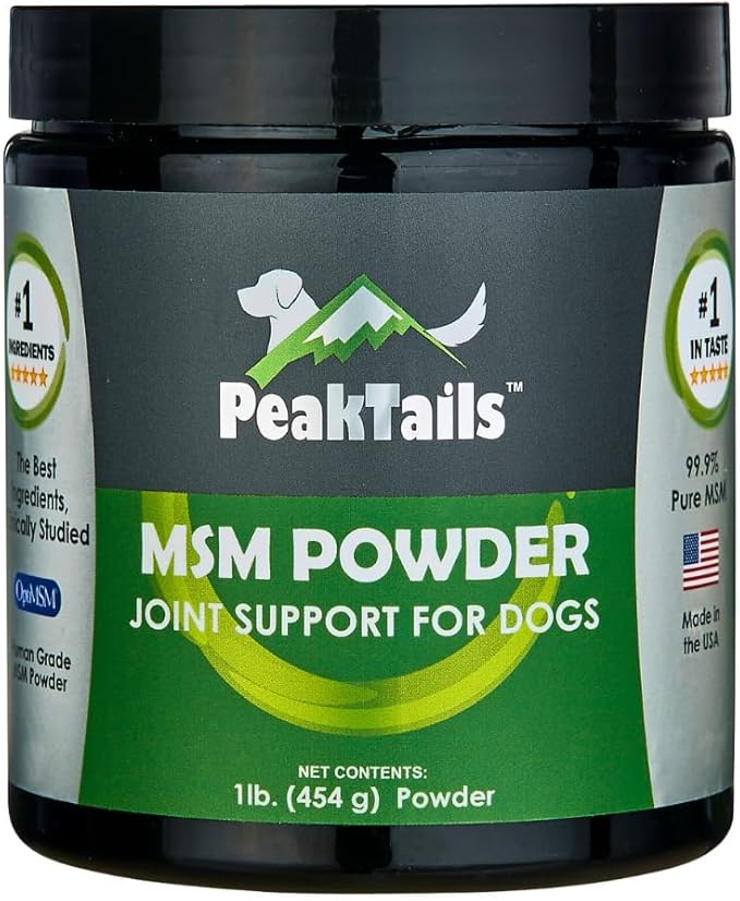 KALA HEALTH PeakTails MSM Powder for Dogs – 1 lb, Pure Organic Sulfur, Supports Joint Health, Mobility & Comfort – US-Sourced MSM, Flavorless Powder
