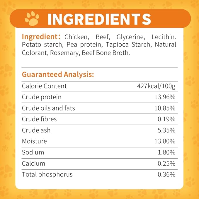 Dog Soft Chewy Treats Yumm Stick, Chicken with Beef/Lamb/Liver/Cheese, High Protein, Energy Support, DHA & Omega 3 & 6