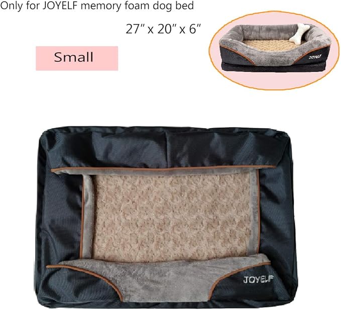 JOYELF Small Memory Foam Dog Bed Replacement Cover for 27'' x 20''