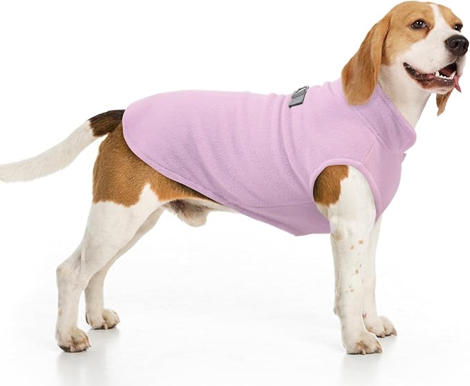 BEAUTYZOO Small Dog Sweater Fleece Vest Winter Jacket, D-Ring Leash Attachment for XS S Puppy Medium Sized Breeds Dogs, Cold Weather Dog Clothes Windproof Keep Warm, Pink XL