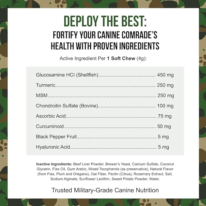 Operation Good Boy Hip & Joint Supplement for Dogs, Glucosamine, Chondroitin & MSM Chews – 90 Soft Treats, Natural Ingredients, Veteran Owned, Beef Flavored