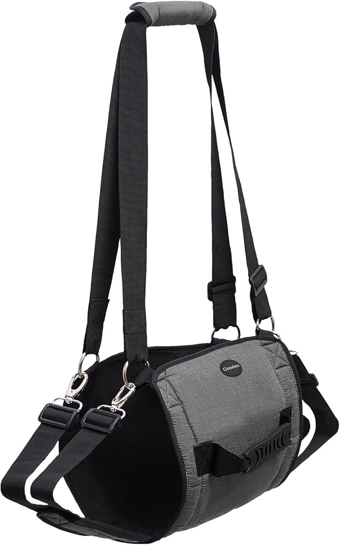 COODEO Dog Carry Sling, Emergency Backpack Pet Legs Support & Rehabilitation Dog Lift Harness for Nail Trimming, Dog Carrier for Senior Dogs Joint Injuries, Arthritis, Up and Down Stairs(M, Black)