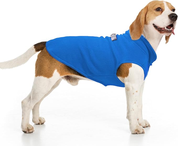 BEAUTYZOO Dog Fleece Vest Sweater Winter Jacket for Small and Medium Large Dogs with D-Ring Leash Cold Weather Coat Hoodie for XS S M Dogs Boy or Girls, Navy Blue XL