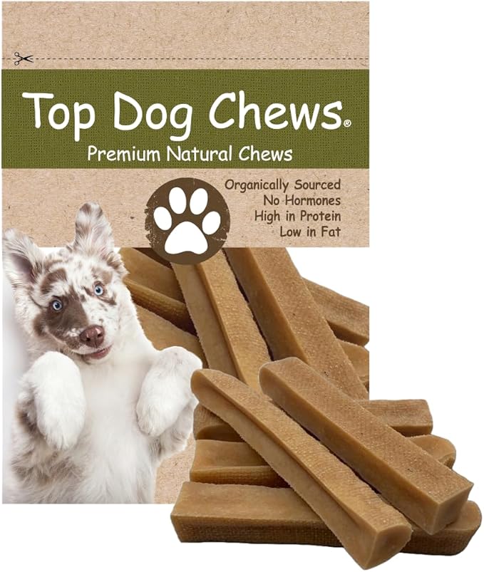 Top Dog Chews – Medium Himalayan Yak Cheese for Dogs, 100% Natural & Long-Lasting Dog Treats, Gluten Free & Digestible Cheese Sticks, Sold by The Pound (1LB, Medium (Pack of 5))