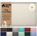 GORILLA GRIP 100% Waterproof Raised Edge BPA Free Silicone Pet Feeding Mat, Dog Cat Food Mats Contain Spills Protects Floors, Placemats for Cats and Dogs Water Bowl, Pets Accessories 32x24 Cream