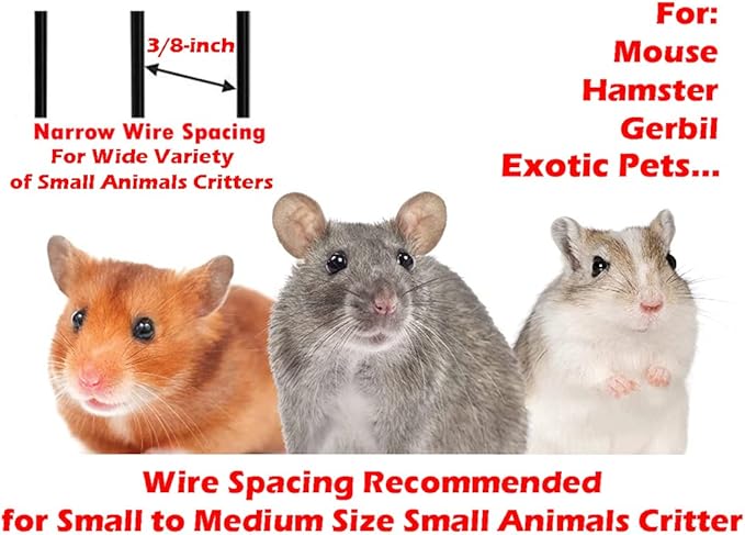 Acrylic Clear Expansible and Customizable 3-Solid Floor Levels Habitat Hamster Rodent Gerbil Mouse Mice Cage