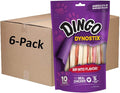 Dingo DynoStix 10 Count, Rawhide Sticks For Small Dogs, Made With Real Chicken, Pack of 6