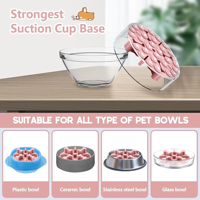 Soft Silicone Anti-Choking Puzzle Slow Down Eating Feeder Insert for Dogs, Compatible with Regular Elevated Dog Bowls