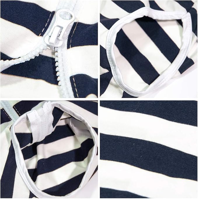 Dog’s Recovery Suit Post Surgery Shirt for Female Male Dog, E-Collar Alternative Wound Protective Clothes (Navy white-2xl)