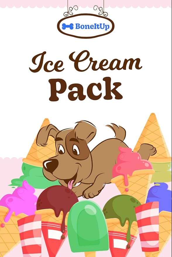 Ice Cream Homemade Dog Food Recipe Cards - 8 Easy Recipes for Healthy Dogs - DIY Recipe Card Pack For Homemade Dog Food - Healthy, Vet-Recommended Treat Guide