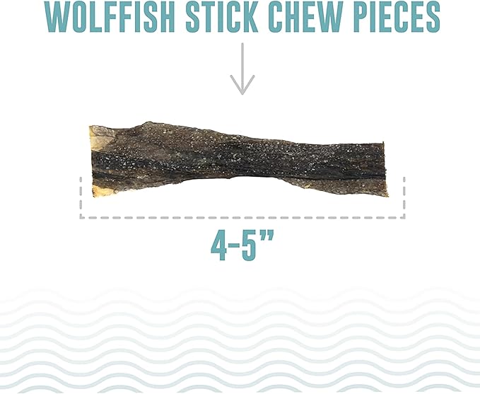 Icelandic+ Sticks & Pieces: Wolffish 9oz - Pure Fish Skin Dog Treats, Air-Dried Single Ingredient Long Lasting Chews