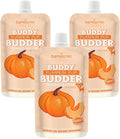 BUDDY BUDDER 3 Pack Pumpkin Pup Squeeze Packs, 100% Natural Dog Peanut Butter, Healthy Peanut Butter Dog Treats, Made in USA, (4oz Packs)