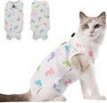 Cat Recovery Suit After Surgery, Anti Licking Onesie Postoperative Shirt for Female Spay Male Neuter, Soft Breathable Bodysuit Pajamas for Abdominal Wound Kitten E-Collar & Cone Alternative