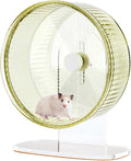 Super-Silent Hamster Exercise Wheel: Silent Spin Toys Hamster Running Wheels with Height Adjustable Stand for Hamsters Gerbils Mice Or Other Small Animals -8.5inch Green