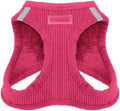 Best Pet Supplies - All Weather Plush, Reflective, No Pull Harness for Small, Medium Dogs, Cats - Secure with Hook & Loop Fastener, Buckle, Double D-Rings - Fuchsia Corduroy, XL
