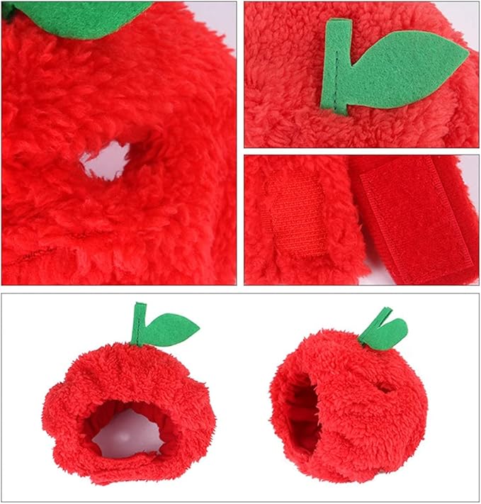 Pet Headgear Soft Headband Cute Apple Hat Warm Hat Pet Headdress Dog Costume Accessory for Cats Kitten Puppy Small Dogs French Bulldog Christmas Halloween Photo Props