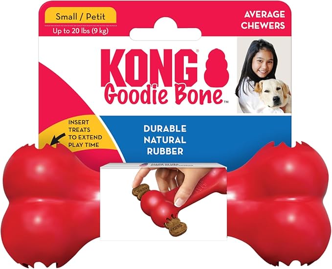 KONG Goodie Bone red rubber treat toy for small dogs
