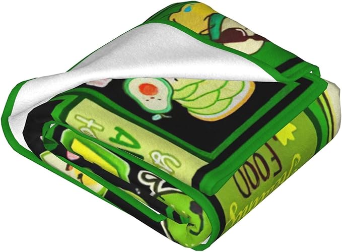 SweetFox Avocado Blanket, Funny Cute Avocado Decor Throw Blanket Gifts for Girls Boys Lovers Super Warm Soft Plush Lightweight Fleece Flannel Winter Bedding Blankets for Kids Adults Women 60"X50"